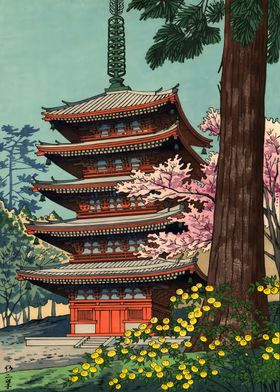 Ukiyo e Spring in Daigoji