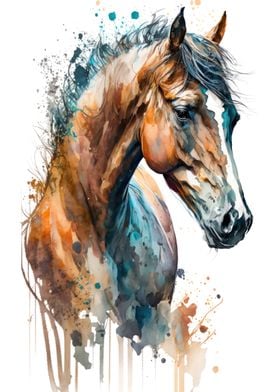 Horse in watercolor