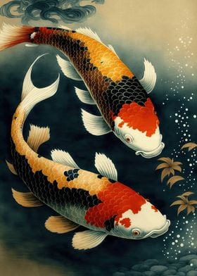 koi fish in the lake