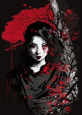 Sleek Geisha Portrait