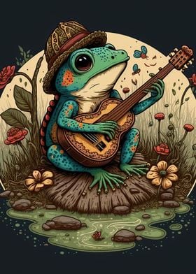 Frog Playing Banjo