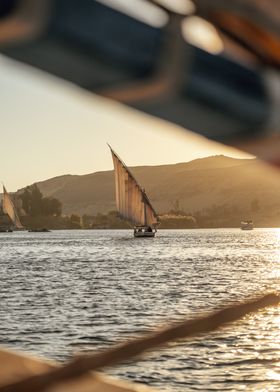 Sailing at Sunset on Nile