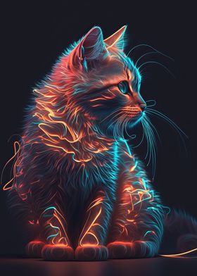 Neon cat 