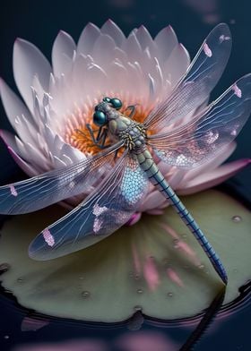 Dragonfly And Lotus