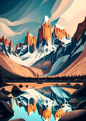 Hidden Spot in Patagonia' Poster by CheeseDesignStudio | Displate