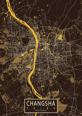 Changsha City Map Pastel