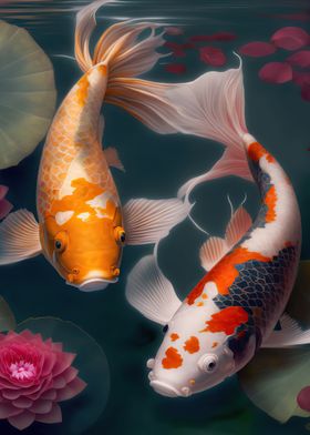 koi fish in the lake