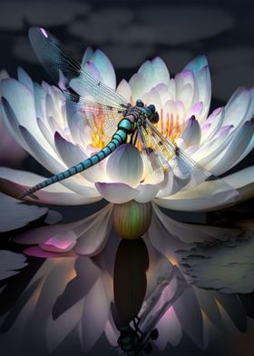 Dragonfly And Lotus