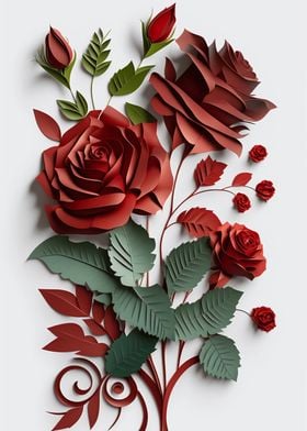 Roses paper craft