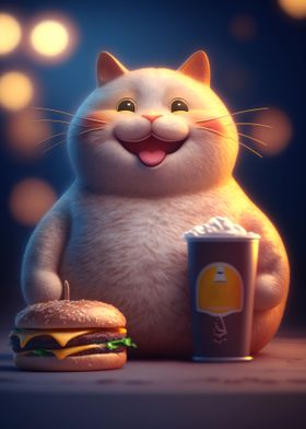 Maneki Neko Burger Cat