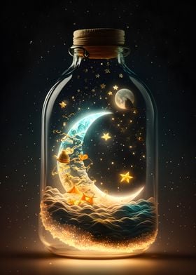 Moon magic in bottle