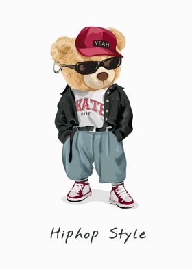 hip hop bear cartoon