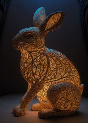 A wooden rabbit