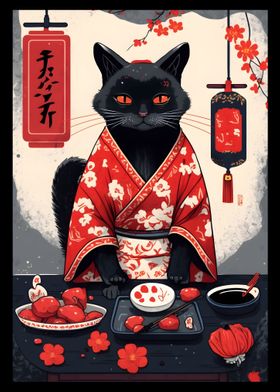 Japanese Cat Kimono