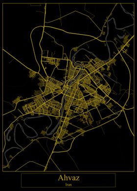 Ahvaz Iran Gold Map