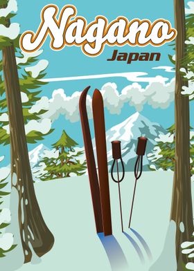 Nagano Japan Ski poster