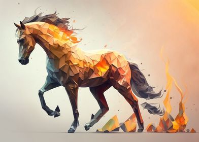 Warm Low Poly Horse