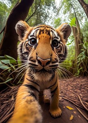 Selfie of a young tiger