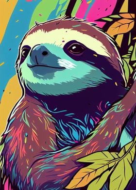 Sloth Colorful