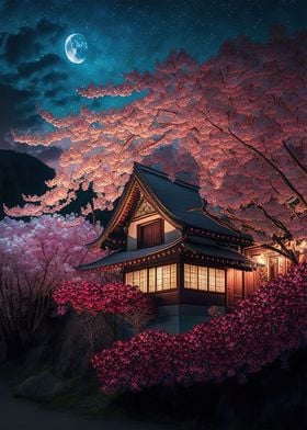 cherry blossom house japan