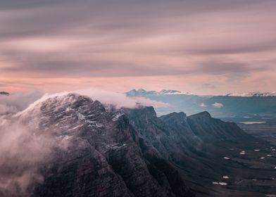 Snowy Mountain Sunset