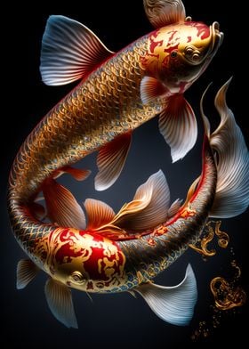 koi fish in the lake