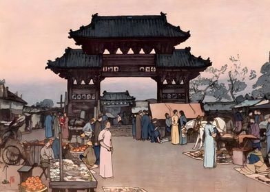 Ukiyo e Market In Mukden