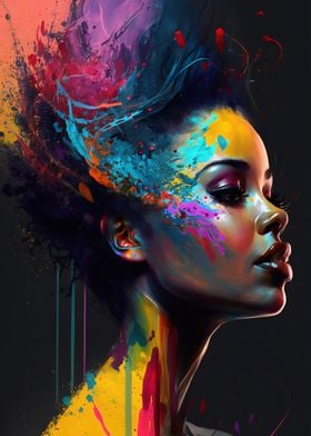 Colorful black woman