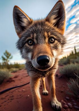 Selfie of a young wolf