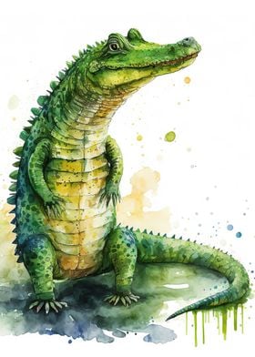 Crocodile Watercolor