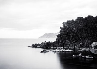 Sea in black and white