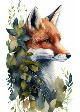Watercolor Fox Nature