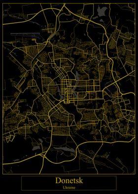 Donetsk Ukraine Gold Map