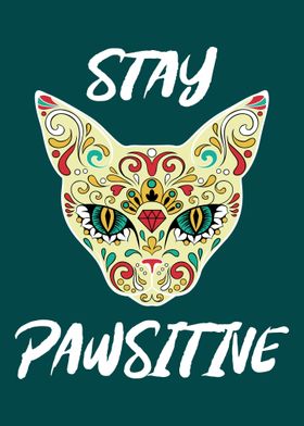 Stay Pawsitive Mandala Cat