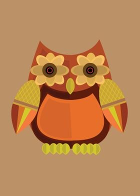 Harvest Owl Red Orange