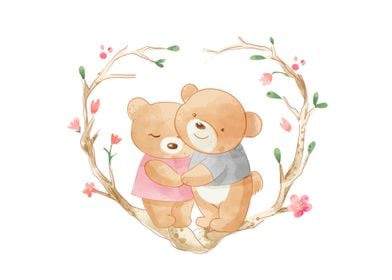 Cute cartoon bear lover