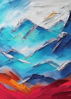 Colorful painting mountain