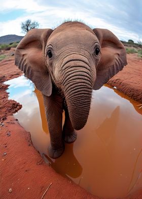 Selfie of a young elephant