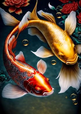 koi fish in the lake