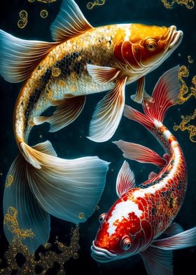 koi fish in the lake