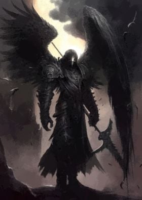 Dark fallen angel' Poster, picture, metal print, paint by Evgenuy