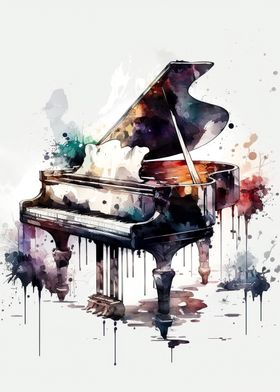 Piano watercolor 