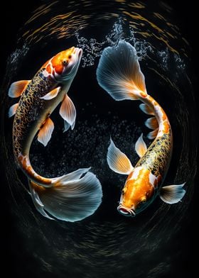 koi fish in the lake