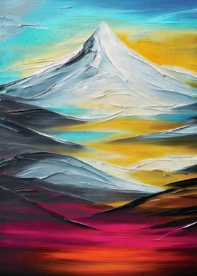 Colorful painting mountain