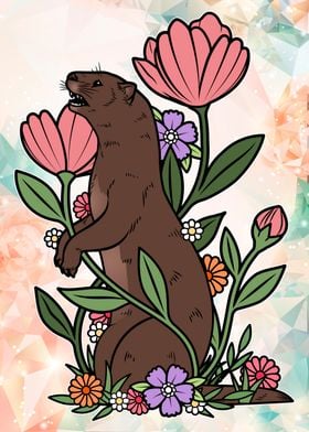 Beaver Animal Flower