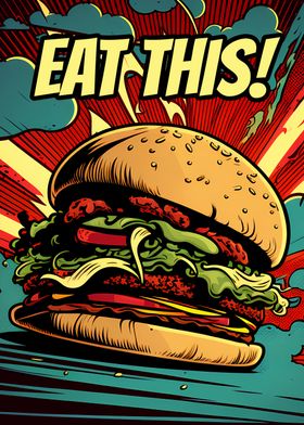 Tasty Cartoon Burger Art