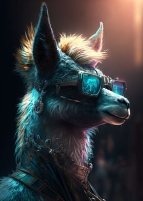 Llama Cyberpunk Sunglasses