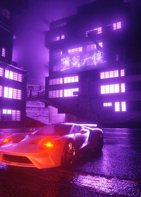 Neon Cyber Car