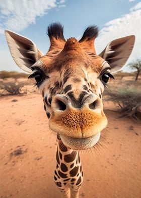 Selfie of a young giraffe