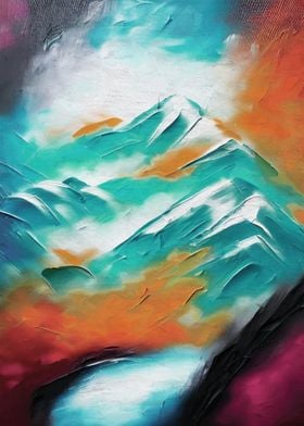 Colorful painting mountain